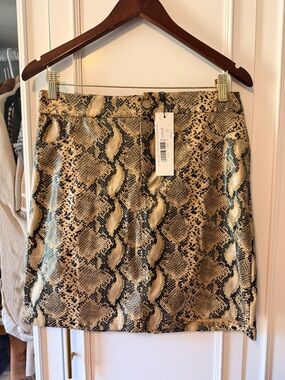 The Runaway Paris Leather Snake Mini Skirt